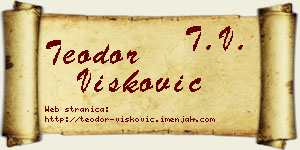 Teodor Višković vizit kartica